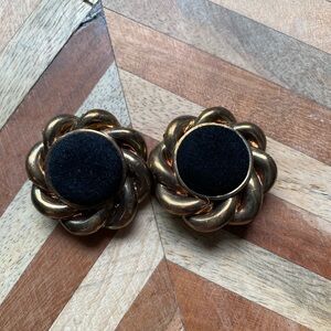 Vintage - Velvet Bronze Coloured Lightweight Statement Earrings